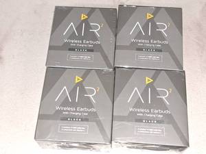 lot 1057 image: Lot of (4) ADX Labs AIR2 Wireless Earbuds with Charging Case (in original packaging)