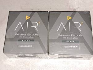 lot 1061 image: Lot of (2) ADX Labs AIR2 Wireless Earbuds with Charging Case (in original packaging)