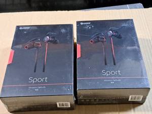 lot 1137 image: Lot of (2) Audio Sport Wireless Earbuds (in original packaging)