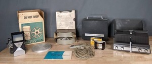 lot 264 image: Vintage Film Equipment Wards Film Editor Viewer, Duo 8 Automatic Movie Projector and More M