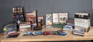 lot 275 image: Assorted VHS, DVD, CD-ROM, and Cassettes (Star Trek, Star Wars, Babylon 5, Financial and Evangelical Resources) M