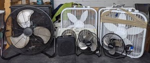 lot 283 image: Hot Lot will Blow You Away  Mainstays Electric Fireplace Mini Space Heater (6) Fans by Lasko, ComfortZone, AeroSPeed, and Other Holmes Window Fan  M