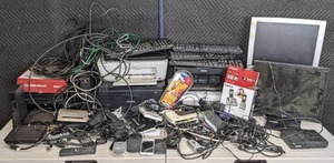 lot 282 image: Large Electronics Lot  Printers, Laptop, Cell Phones, Keyboards, Routers, CordsCables, (Canon, Epson, Apple, Netgear, HP, Acer, Gateway, Sanyo,) and Much More   M