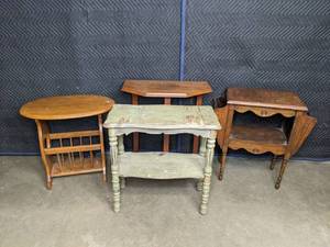 lot 271 image: (4) Assorted Wood End Tables M