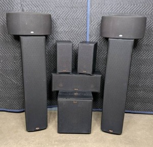 lot 54 image: Klipsch R-100SW Subwoofer, Klipsch Speakers, Klipsch Synergy S2 Surround Sound Speakers, Etc. T