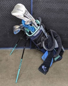 lot 307 image: Womens Right-Handed King Cobra Transition-S Golf Clubs and Ping Standing Golf Bag  T