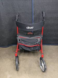 lot 338 image: Drive Medical Nitro Euro Style Rollator Walker- Red W