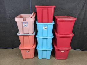 lot 366 image: Assortment of (12) Plastic Totes Sterilite & More X
