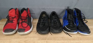 lot 331 image: (3) Pairs of Under Armor Basketball Sneakers and Running Shoes Mens Size 14 W