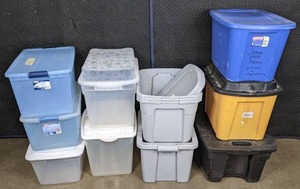 lot 373 image: Collection of 12 Plastic Bins  X