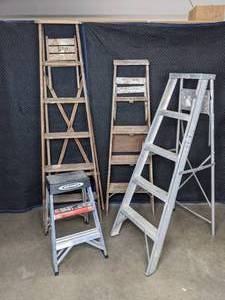 lot 110 image: Set of (4) Various Sized Ladders  X