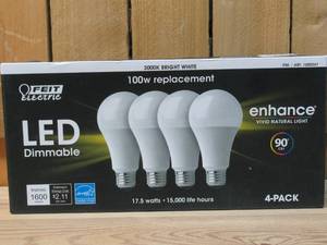 lot 16 image: Feit Electric Led 100 W Dimmable Replacement Bright White Netcount, 4 Count