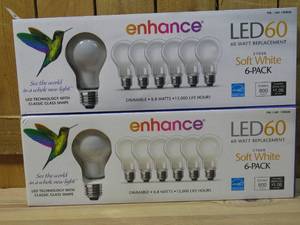 lot 17 image: Feit Electric Enhance 60 Watt Soft White LED Replacement Bulbs, 12 Bulbs
