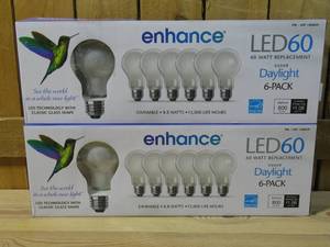 lot 20 image: Feit Electric Enhance 60 Watt Daylight LED Replacement Bulbs, 12 Bulbs