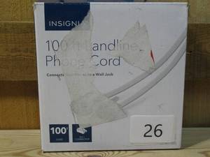 lot 26 image: Insignia - 100 Landline Phone Cord - White