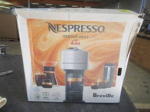 lot 2 image: Breville Vertuo Next Coffee and Espresso Maker in Light Gray (OPEN BOX)