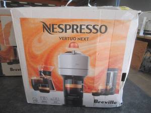lot 4 image: Breville Vertuo Next Coffee and Espresso Maker in Light Gray (OPEN BOX)