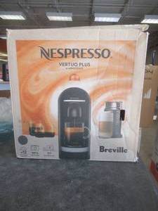 lot 11 image: Nespresso Vertuo Plus Coffee and Espresso Machine by DeLonghi with Milk Frother in Gray (OPEN BOX)