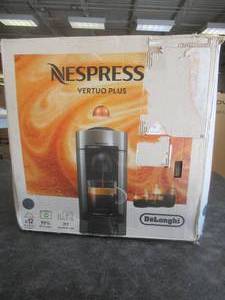 lot 15 image: Nespresso VertuoPlus Coffee and Espresso Machine by DeLonghi in Gray (OPEN BOX)