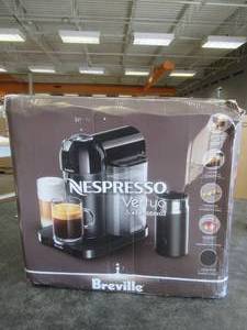 lot 22 image: Nespresso - Vertuo Matte Black by Breville with Milk Frother (OPEN BOX)