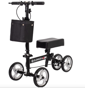 lot 153 image: ELENKER Knee Scooter in Black (MISSING BASKET, OPEN BOX)