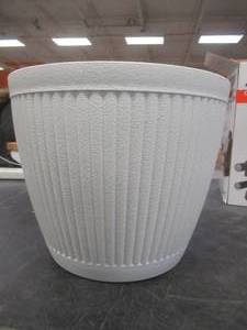 lot 56 image: 3.4 Gallon Outdoor Plastic Pot in White