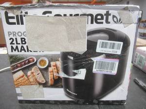 lot 62 image: 2lb Elite Gourmet EBM8103B Programmable Bread Maker Machine in Black (OPEN BOX)