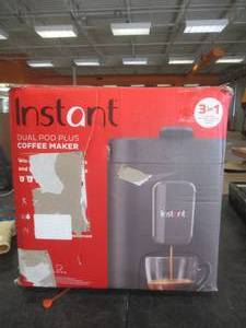 lot 130 image: Instant Dual Pod Coffee Maker (VERY TOP OF WATER RESERVOIR IS CHIPPED, SEE PHOTOS)