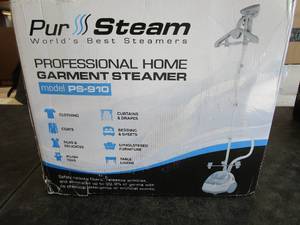 lot 151 image: PurSteam Garment Steamer, Heavy Duty Powerful Fabric Steamer with Fabric Brush and Garment Hanger (OPEN BOX)