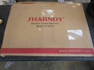 lot 164 image: SHARNDY Portable Electric Towel Warmer ETW78-1 Freestanding Drying Rack for Home Bathroom Stainless Steel (OPEN BOX)