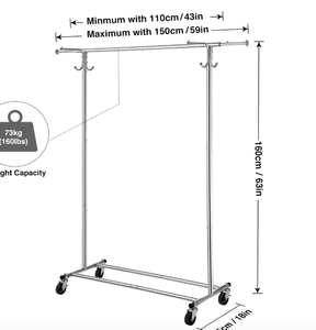 lot 158 image: GREENSTELL Clothes Rack with Cover & Wheels (OPEN BOX)