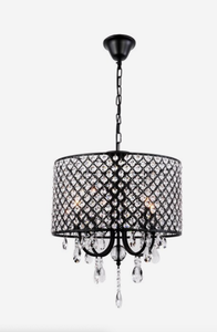 lot 209 image: LamQee 4-Light Chrome ModernContemporary Clear Glass Cylinder LED Pendant Light (OPEN BOX)