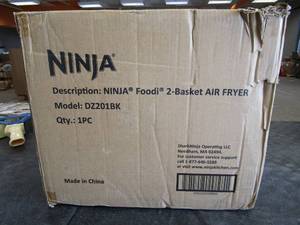 lot 169 image: Ninja DZ201BK Foodi 6-in-1 2-Basket Air Fryer with DualZone Technology, 8-Quart Capacity (Black) (OPEN BOX)