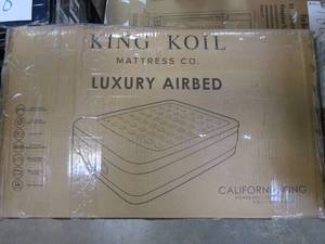 lot 191 image: King Koil Luxury California King Air Mattress with Built-in Pump for Home, Camping & Guests - 20 King Size Inflatable Airbed (OPEN BOX)
