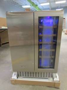 lot 229 image: BODEGA Cooler 24 Built-in Dual Zone 18 Bottles and 57 Cans Wine and Beverage Cooler (DENT ON SOLID DOOR, SEE PHOTO, OTHERWISE NEW)