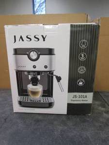 lot 244 image: JASSY Espresso Coffee Machine Cappuccino Maker with 19 BAR Pump & Powerful Milk Tank for Home Barista Brewing (SLIGHTLY USED)