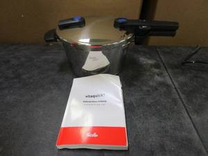 lot 245 image: 4.8 Qt. Fissler Stainless Steel Vitaquick Pressure Cooker (NO GLASS LID)