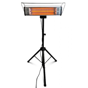 lot 53 image: Heat Storm Tradesman 1,500-Watt Electric Outdoor Infrared Quartz Portable Space Heater with Tripod, WallCeiling Mount and Remote