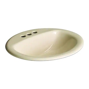 lot 61 image: (4) Glacier Bay Aragon Self-Rimming Drop-In Bathroom Sink in Bone