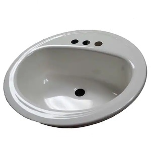 lot 63 image: (4) Bootz Industries Laurel Round Drop-In Bathroom Sink in White