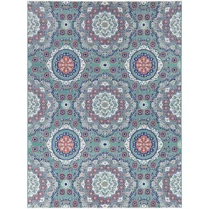 lot 77 image: StyleWell AloePink 5 ft. x 7 ft. Medallion IndoorOutdoor Area Rug