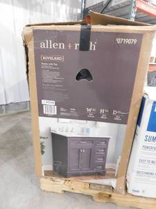 lot 55 image: allen  roth Roveland 36-in Dark Gray Undermount Single Sink Bathroom Vanity
