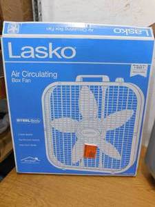lot 50 image: Lasko 20 in. 3 Speed White Box Fan with Save-Smart Technology for Energy Efficiency