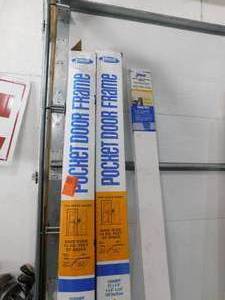 lot 85 image: (2) Johnson Hardware 1500 Series 24 in. to 36 in. x 80 in. Universal Pocket Door Frame for 2x4 Stud Wall