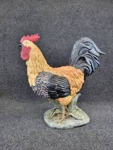lot 334 image: Large Cast Resin Rooster - Indoor or Outdoor