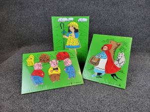 lot 338 image: Trio of NEW IN PACKAGE Vintage Puzzles by JudyInstructo of Wabasso, MN