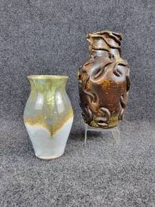 lot 343 image: Pair of Handmade Vases from Local Artists