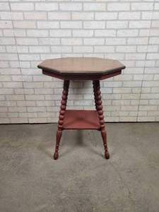 lot 186 image: Vintage Octagon Side Table - Approx. 24 x 24 x 29 Tall - NO SHIPPING