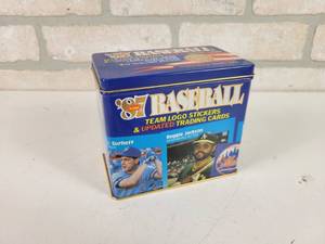 lot 229 image: 1987 Fleer Baseball Card Set - Updated Cards and team Logo Stickers in Tin