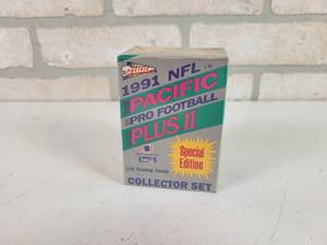 lot 230 image: 1991 NFL Pacific Pro Plus II Football Trading Card Set in SEALED Box - Includes 110 Cards